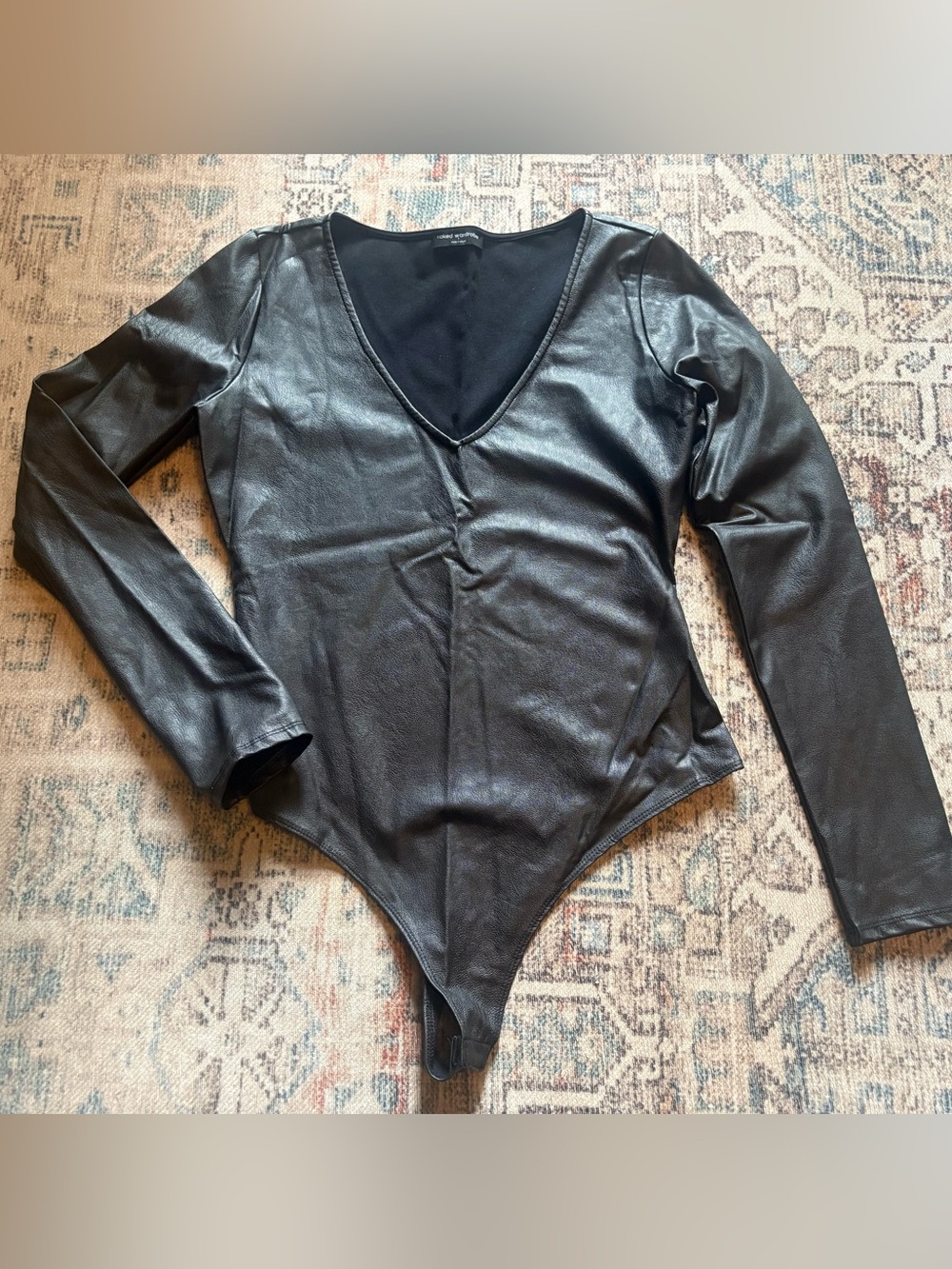 Naked Wardrobe faux leather bodysuit, Women’s Large